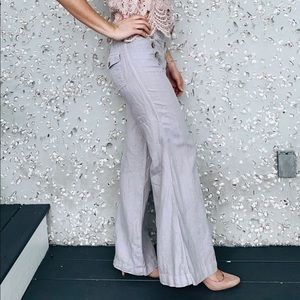 Anthropologie Wide Leg Linen Pants
